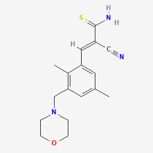 (E)-2-cyano-3-[2,5-dimethyl-3-(morpholin-4-ylmethyl)phenyl]prop-2-enethioamide