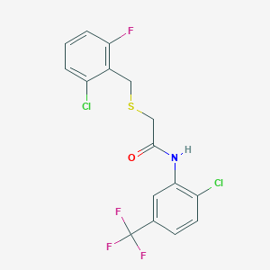 molecular formula C16H11Cl2F4NOS B3599476 2-[(2-chloro-6-fluorobenzyl)thio]-N-[2-chloro-5-(trifluoromethyl)phenyl]acetamide 