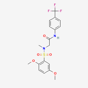 molecular formula C18H19F3N2O5S B3599482 2-[(2,5-dimethoxyphenyl)sulfonyl-methylamino]-N-[4-(trifluoromethyl)phenyl]acetamide 