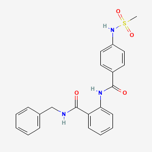 molecular formula C22H21N3O4S B3599502 N-benzyl-2-({4-[(methylsulfonyl)amino]benzoyl}amino)benzamide 