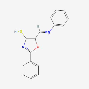 molecular formula C16H12N2OS B3599509 2-Phenyl-5-(phenyliminomethyl)-1,3-oxazole-4-thiol 