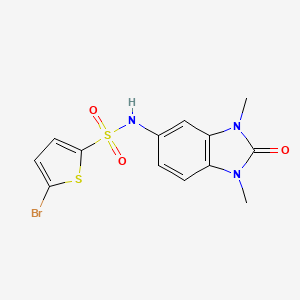 molecular formula C13H12BrN3O3S2 B3599518 5-bromo-N-(1,3-dimethyl-2-oxo-2,3-dihydro-1H-benzimidazol-5-yl)thiophene-2-sulfonamide 