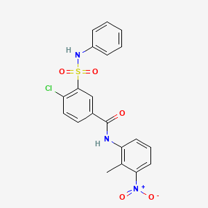 molecular formula C20H16ClN3O5S B3599525 3-(anilinosulfonyl)-4-chloro-N-(2-methyl-3-nitrophenyl)benzamide 