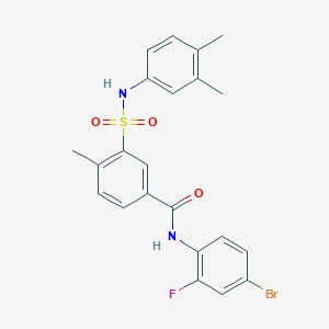 N-(4-bromo-2-fluorophenyl)-3-{[(3,4-dimethylphenyl)amino]sulfonyl}-4-methylbenzamide