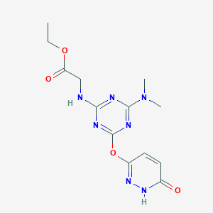 ethyl N-{4-(dimethylamino)-6-[(6-hydroxy-3-pyridazinyl)oxy]-1,3,5-triazin-2-yl}glycinate