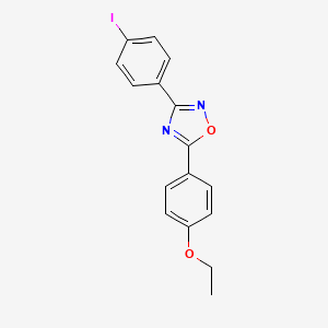 molecular formula C16H13IN2O2 B3599555 5-(4-ethoxyphenyl)-3-(4-iodophenyl)-1,2,4-oxadiazole 