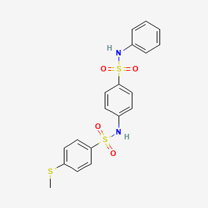 molecular formula C19H18N2O4S3 B3599571 N-[4-(anilinosulfonyl)phenyl]-4-(methylthio)benzenesulfonamide 