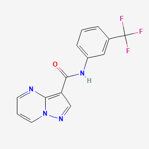 molecular formula C14H9F3N4O B3599588 N-[3-(trifluoromethyl)phenyl]pyrazolo[1,5-a]pyrimidine-3-carboxamide 