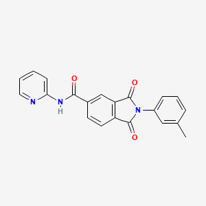 molecular formula C21H15N3O3 B3599610 2-(3-METHYLPHENYL)-1,3-DIOXO-N-(2-PYRIDYL)-5-ISOINDOLINECARBOXAMIDE 