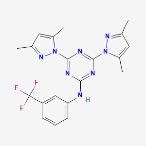 4,6-bis(3,5-dimethyl-1H-pyrazol-1-yl)-N-[3-(trifluoromethyl)phenyl]-1,3,5-triazin-2-amine