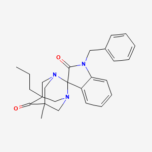 1'-benzyl-5-methyl-7-propyl-6H-spiro[1,3-diazatricyclo[3.3.1.1~3,7~]decane-2,3'-indole]-2',6(1'H)-dione