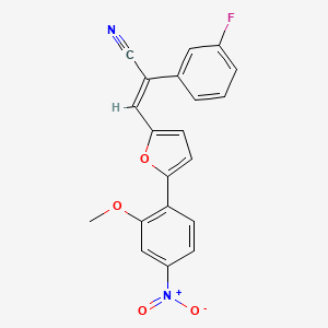 (E)-2-(3-fluorophenyl)-3-[5-(2-methoxy-4-nitrophenyl)furan-2-yl]prop-2-enenitrile