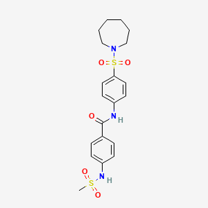 N-[4-(1-azepanylsulfonyl)phenyl]-4-[(methylsulfonyl)amino]benzamide