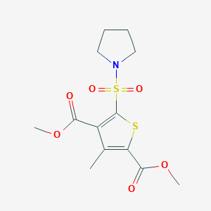 molecular formula C13H17NO6S2 B359967 Dimethyl 3-methyl-5-(pyrrolidin-1-ylsulfonyl)thiophene-2,4-dicarboxylate CAS No. 612045-11-1