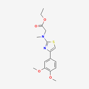 molecular formula C16H20N2O4S B3599678 ethyl N-[4-(3,4-dimethoxyphenyl)-1,3-thiazol-2-yl]-N-methylglycinate 