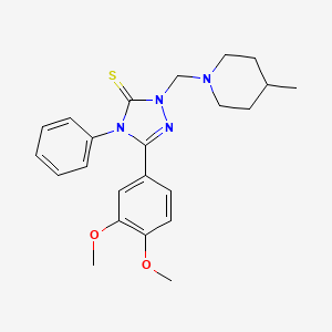 molecular formula C23H28N4O2S B3599680 5-(3,4-dimethoxyphenyl)-2-[(4-methylpiperidin-1-yl)methyl]-4-phenyl-2,4-dihydro-3H-1,2,4-triazole-3-thione 