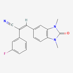 molecular formula C18H14FN3O B3599696 3-(1,3-dimethyl-2-oxo-2,3-dihydro-1H-benzimidazol-5-yl)-2-(3-fluorophenyl)acrylonitrile 