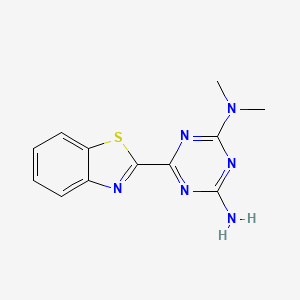 molecular formula C12H12N6S B3599706 6-(1,3-benzothiazol-2-yl)-N,N-dimethyl-1,3,5-triazine-2,4-diamine 