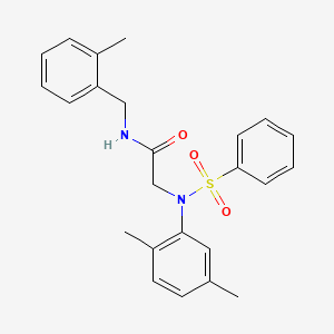 molecular formula C24H26N2O3S B3599725 N~2~-(2,5-dimethylphenyl)-N~1~-(2-methylbenzyl)-N~2~-(phenylsulfonyl)glycinamide 