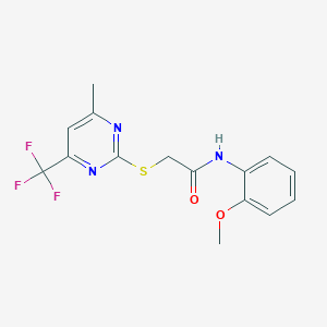 N-(2-methoxyphenyl)-2-{[4-methyl-6-(trifluoromethyl)-2-pyrimidinyl]thio}acetamide