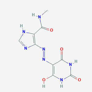 molecular formula C9H9N7O4 B359975 N-methyl-5-[2-(2,4,6-trioxotetrahydro-5(2H)-pyrimidinylidene)hydrazino]-1H-imidazole-4-carboxamide 