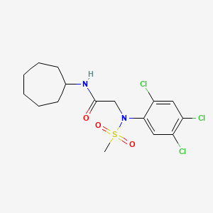 molecular formula C16H21Cl3N2O3S B3599769 N~1~-cycloheptyl-N~2~-(methylsulfonyl)-N~2~-(2,4,5-trichlorophenyl)glycinamide 