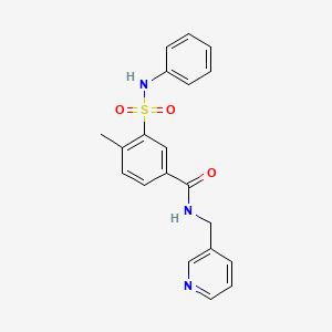 4-methyl-3-(phenylsulfamoyl)-N-(pyridin-3-ylmethyl)benzamide