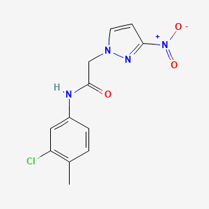 molecular formula C12H11ClN4O3 B3599793 N-(3-chloro-4-methylphenyl)-2-(3-nitro-1H-pyrazol-1-yl)acetamide 