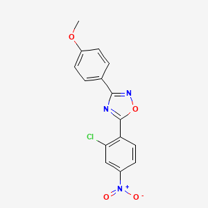 molecular formula C15H10ClN3O4 B3599846 5-(2-chloro-4-nitrophenyl)-3-(4-methoxyphenyl)-1,2,4-oxadiazole 