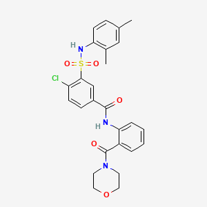 molecular formula C26H26ClN3O5S B3599865 4-chloro-3-{[(2,4-dimethylphenyl)amino]sulfonyl}-N-[2-(4-morpholinylcarbonyl)phenyl]benzamide 