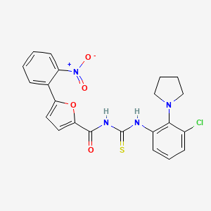 N-({[3-chloro-2-(1-pyrrolidinyl)phenyl]amino}carbonothioyl)-5-(2-nitrophenyl)-2-furamide