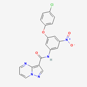 molecular formula C19H12ClN5O4 B3599920 N-[3-(4-chlorophenoxy)-5-nitrophenyl]pyrazolo[1,5-a]pyrimidine-3-carboxamide 