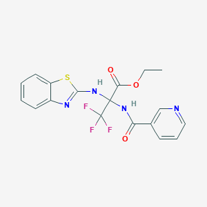 Ethyl 2-(2-benzothiazolylamino)-3,3,3-trifluoro-2-nicotinamidopropionate