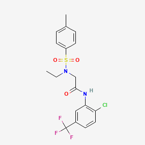 molecular formula C18H18ClF3N2O3S B3599998 N-[2-chloro-5-(trifluoromethyl)phenyl]-N~2~-ethyl-N~2~-[(4-methylphenyl)sulfonyl]glycinamide 