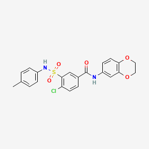 4-chloro-N-(2,3-dihydro-1,4-benzodioxin-6-yl)-3-{[(4-methylphenyl)amino]sulfonyl}benzamide