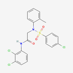 molecular formula C21H17Cl3N2O3S B3600050 N~2~-[(4-chlorophenyl)sulfonyl]-N~1~-(2,3-dichlorophenyl)-N~2~-(2-methylphenyl)glycinamide 