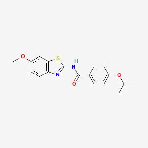 molecular formula C18H18N2O3S B3600066 4-isopropoxy-N-(6-methoxy-1,3-benzothiazol-2-yl)benzamide 