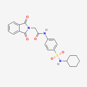 molecular formula C22H23N3O5S B3600074 N-[4-(CYCLOHEXYLSULFAMOYL)PHENYL]-2-(1,3-DIOXO-2,3-DIHYDRO-1H-ISOINDOL-2-YL)ACETAMIDE 