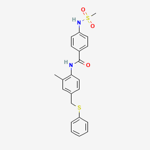 molecular formula C22H22N2O3S2 B3600133 N-{2-methyl-4-[(phenylthio)methyl]phenyl}-4-[(methylsulfonyl)amino]benzamide 