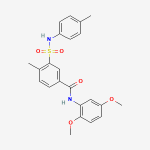 molecular formula C23H24N2O5S B3600141 N-(2,5-dimethoxyphenyl)-4-methyl-3-[(4-methylphenyl)sulfamoyl]benzamide 