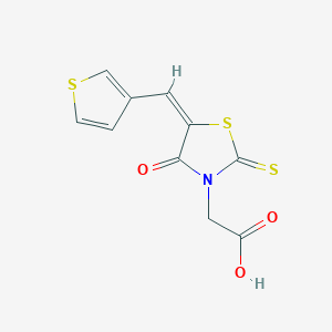 molecular formula C10H7NO3S3 B3600169 [(5E)-4-oxo-5-(thiophen-3-ylmethylidene)-2-thioxo-1,3-thiazolidin-3-yl]acetic acid CAS No. 942986-69-8