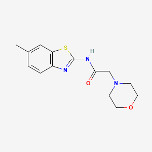 molecular formula C14H17N3O2S B3600180 N-(6-methyl-1,3-benzothiazol-2-yl)-2-(4-morpholinyl)acetamide 