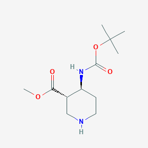 molecular formula C12H22N2O4 B036002 trans-4-Boc-Amino-piperidine-3-carboxylic acid methyl ester CAS No. 1217774-23-6