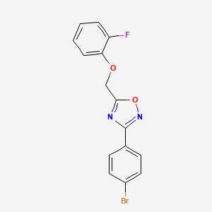 molecular formula C15H10BrFN2O2 B3600201 3-(4-bromophenyl)-5-[(2-fluorophenoxy)methyl]-1,2,4-oxadiazole 