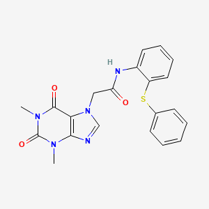 molecular formula C21H19N5O3S B3600220 2-(1,3-dimethyl-2,6-dioxo-1,2,3,6-tetrahydro-7H-purin-7-yl)-N-[2-(phenylsulfanyl)phenyl]acetamide 