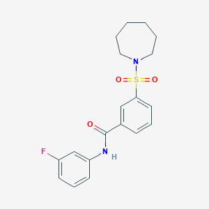 3-(AZEPANE-1-SULFONYL)-N-(3-FLUOROPHENYL)BENZAMIDE