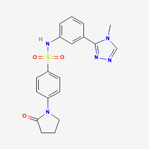 molecular formula C19H19N5O3S B3600238 N-[3-(4-methyl-4H-1,2,4-triazol-3-yl)phenyl]-4-(2-oxopyrrolidin-1-yl)benzene-1-sulfonamide 