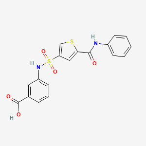 3-[[5-(Phenylcarbamoyl)thiophen-3-yl]sulfonylamino]benzoic acid