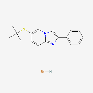 6-Tert-butylsulfanyl-2-phenylimidazo[1,2-a]pyridine;hydrobromide