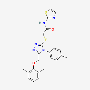 2-{[5-[(2,6-dimethylphenoxy)methyl]-4-(4-methylphenyl)-4H-1,2,4-triazol-3-yl]thio}-N-1,3-thiazol-2-ylacetamide